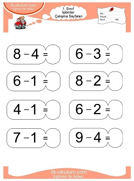 Çocuklar İçin toplam işlemi yaprak testleri 